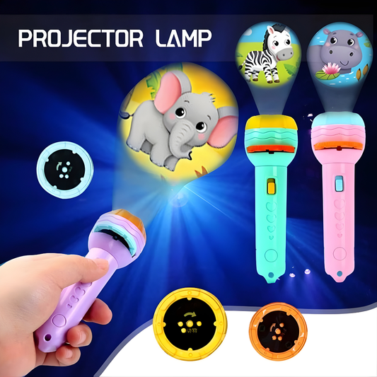 Baby Projector Torch 3 Cards Cartoon Projection Flashlight Children Early Education Toy (random color )