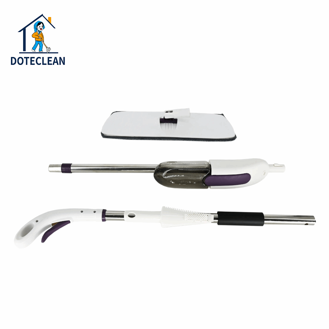 Magic Boom Spray mop for floor cleaning - 360° clean with removable microfiber mop pads & bottle for wet dry surface - Integrated Water Spray for Floor Cleaning, flat stick spray cleaner for home & office., Stainless Steel