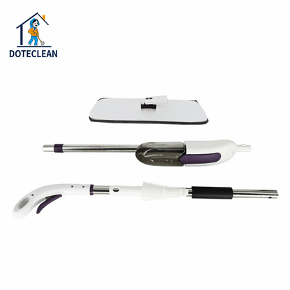 Magic Boom Spray mop for floor cleaning - 360° clean with removable microfiber mop pads & bottle for wet dry surface - Integrated Water Spray for Floor Cleaning, flat stick spray cleaner for home & office., Stainless Steel